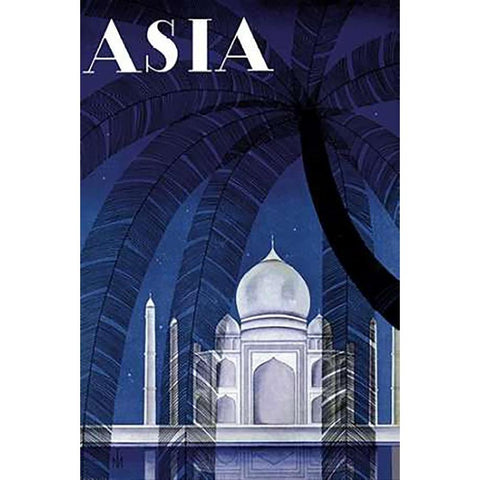 In Agra with Title, 1930 Black Modern Wood Framed Art Print by McIntosh, Frank