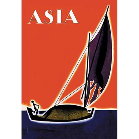 On One of the Seven Seas with Title, 1931 White Modern Wood Framed Art Print by McIntosh, Frank
