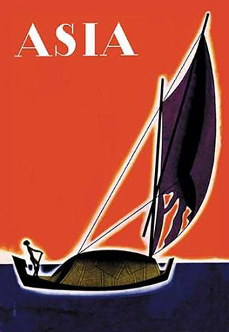 On One of the Seven Seas with Title, 1931 Black Ornate Wood Framed Art Print with Double Matting by McIntosh, Frank