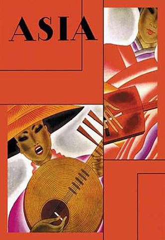 Japanese InstMapsent Player with Title, 1931 White Modern Wood Framed Art Print with Double Matting by McIntosh, Frank