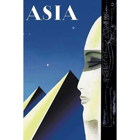Setting for an Egyptian Story with Title, 1931 White Modern Wood Framed Art Print by McIntosh, Frank