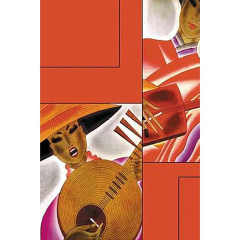 Japanese InstMapsent Player, 1931 Black Modern Wood Framed Art Print with Double Matting by McIntosh, Frank