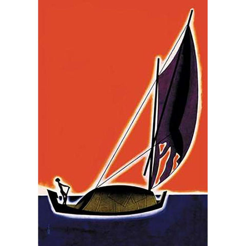 On One of the Seven Seas, 1931 Black Modern Wood Framed Art Print with Double Matting by McIntosh, Frank