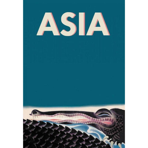 Crocodile, 1933 Gold Ornate Wood Framed Art Print with Double Matting by McIntosh, Frank