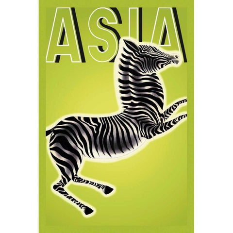 Zebra with Title, 1933 White Modern Wood Framed Art Print by McIntosh, Frank