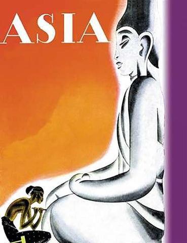 Burmese Sculptor at the Knees of Buddha with Title, 1933 Black Ornate Wood Framed Art Print with Double Matting by McIntosh, Frank