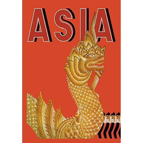 Dragon Temple of Siam with Title, 1934 Gold Ornate Wood Framed Art Print with Double Matting by McIntosh, Frank