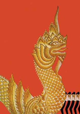Dragon Temple of Siam, 1934 Black Ornate Wood Framed Art Print with Double Matting by McIntosh, Frank