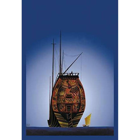 Chinese Junks, 1934 Black Modern Wood Framed Art Print with Double Matting by McIntosh, Frank