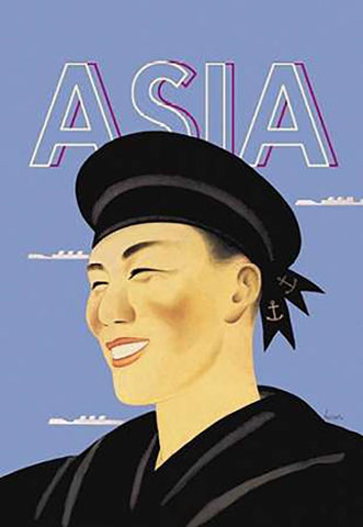 Japanese Sailor, 1935 Black Ornate Wood Framed Art Print with Double Matting by McIntosh, Frank