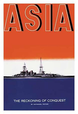 Defender of the Seas with Title, 1935 White Modern Wood Framed Art Print with Double Matting by McIntosh, Frank
