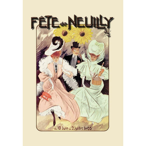 Fete de Neuilly Gold Ornate Wood Framed Art Print with Double Matting by Misti