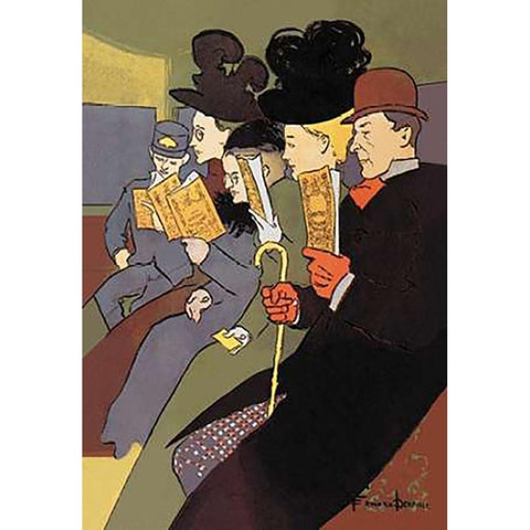 Media, 1897, 1897 Gold Ornate Wood Framed Art Print with Double Matting by Penfield, Edward