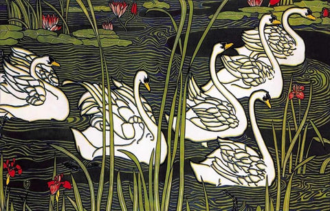 Journal de la Beaute White Modern Wood Framed Art Print with Double Matting by Rhead, Louis