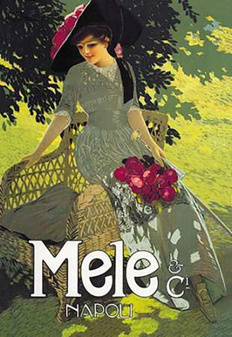 Lady in Green, 1914 White Modern Wood Framed Art Print with Double Matting by Terzi, Aleardo