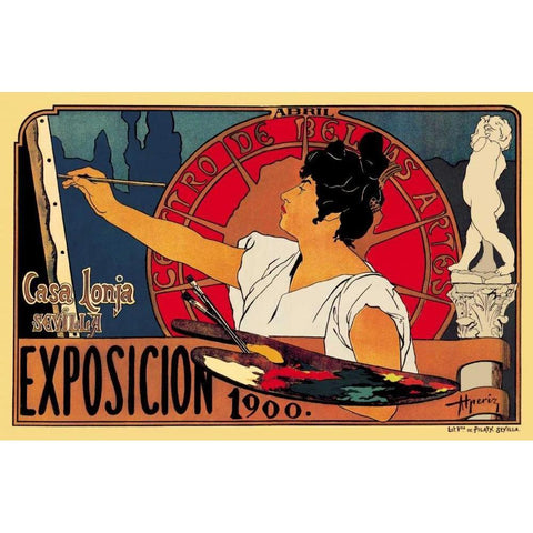 Centro de las Bellas Artes Exposicion 1900, 1900 Black Modern Wood Framed Art Print with Double Matting by Unknown