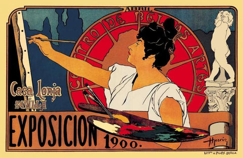 Centro de las Bellas Artes Exposicion 1900, 1900 White Modern Wood Framed Art Print with Double Matting by Unknown