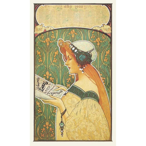 Lithografia Bobes, 1900 Black Modern Wood Framed Art Print with Double Matting by Unknown