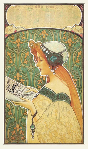 Lithografia Bobes, 1900 White Modern Wood Framed Art Print with Double Matting by Unknown