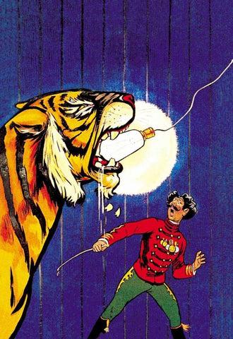 Tigerlight Black Ornate Wood Framed Art Print with Double Matting by Unknown