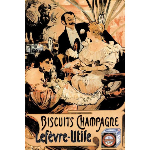 Biscuits Champagne White Modern Wood Framed Art Print by Unknown