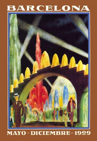 Barcelona Exposicion Internacional Black Ornate Wood Framed Art Print with Double Matting by Unknown