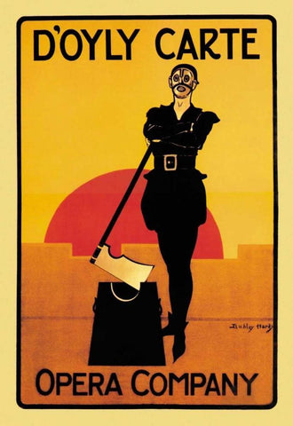 The Executioner: D Oyly Carte Opera Company White Modern Wood Framed Art Print with Double Matting by Unknown