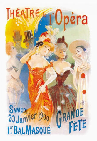 Theatre de l Opera White Modern Wood Framed Art Print with Double Matting by Unknown