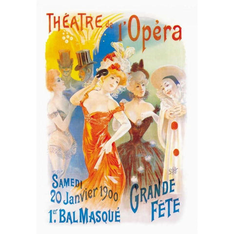 Theatre de l Opera White Modern Wood Framed Art Print by Unknown