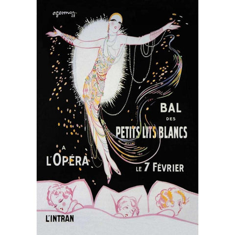 Dance of the Little White Lights White Modern Wood Framed Art Print by Unknown