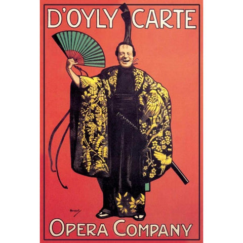 D Oyly Carte Opera Company (Asian Costume) Black Modern Wood Framed Art Print with Double Matting by Unknown