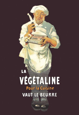 La Vegetaline - Pour la Cuisine White Modern Wood Framed Art Print with Double Matting by Unknown