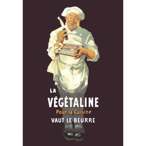 La Vegetaline - Pour la Cuisine Gold Ornate Wood Framed Art Print with Double Matting by Unknown