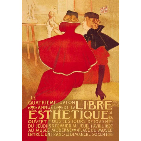 La Libre Esthetique Black Modern Wood Framed Art Print by Van Rysselberghe, Theodore