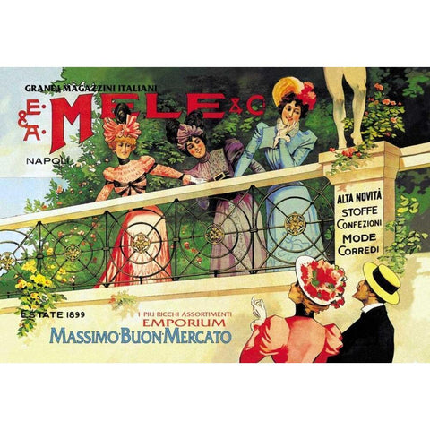 The Great Italian Store and Emporium, E. A. Mele, 1898 Black Modern Wood Framed Art Print by Villa, Aleardo