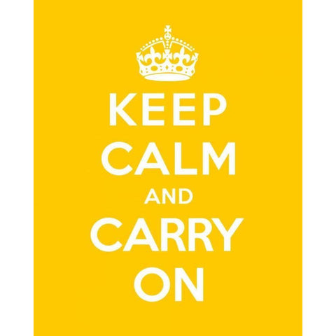 Keep Calm and Carry On - Yellow Gold Ornate Wood Framed Art Print with Double Matting by The British Ministry of Information
