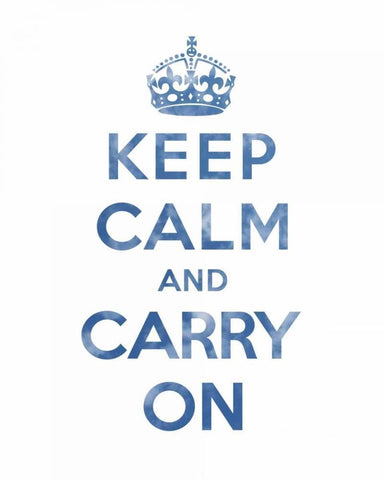 Keep Calm and Carry On - Texture III White Modern Wood Framed Art Print with Double Matting by The British Ministry of Information