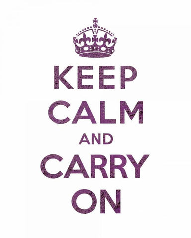 Keep Calm and Carry On - Texture VI Black Ornate Wood Framed Art Print with Double Matting by The British Ministry of Information