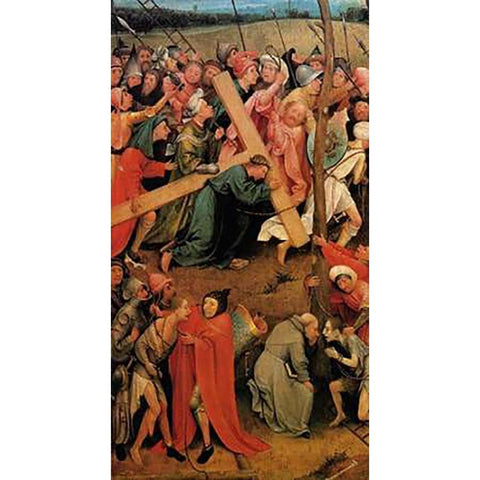 Museumist Carrying The Cross III Black Modern Wood Framed Art Print with Double Matting by Bosch, Hieronymus