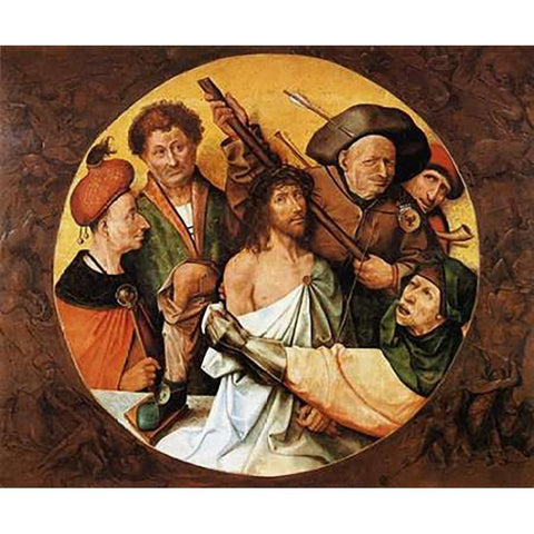 Museumist Crowned With Thorns II Black Modern Wood Framed Art Print with Double Matting by Bosch, Hieronymus