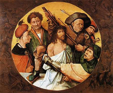 Museumist Crowned With Thorns II Black Ornate Wood Framed Art Print with Double Matting by Bosch, Hieronymus