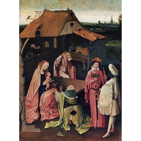 Epiphany White Modern Wood Framed Art Print by Bosch, Hieronymus