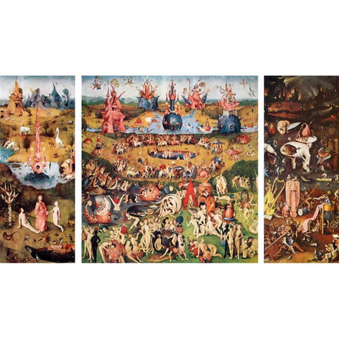 Garden Of Earthly Delights Gold Ornate Wood Framed Art Print with Double Matting by Bosch, Hieronymus