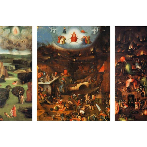 The Last Judgement Black Modern Wood Framed Art Print with Double Matting by Bosch, Hieronymus