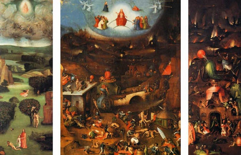 The Last Judgement Black Ornate Wood Framed Art Print with Double Matting by Bosch, Hieronymus