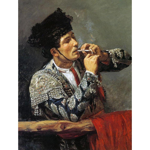 After The Bullfight 1873 Gold Ornate Wood Framed Art Print with Double Matting by Cassatt, Mary