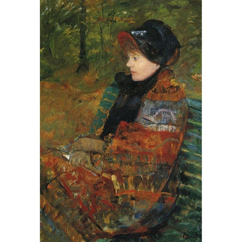 Autumn 1880 White Modern Wood Framed Art Print by Cassatt, Mary