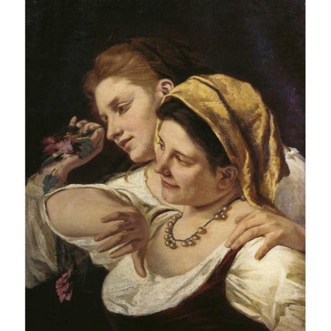 During Carnival 1872 Black Modern Wood Framed Art Print by Cassatt, Mary