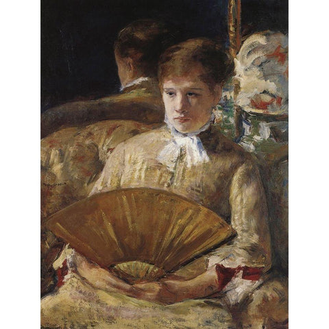 Portrait Of A Lady 1877 Black Modern Wood Framed Art Print with Double Matting by Cassatt, Mary