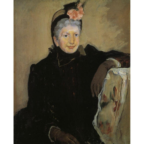 Portrait Of An Elderly Lady 1883 Gold Ornate Wood Framed Art Print with Double Matting by Cassatt, Mary